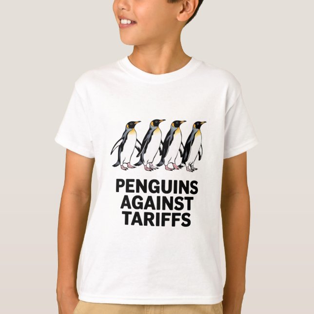 Camiseta Vintage Penguins protestava contra tarifas (Frente)