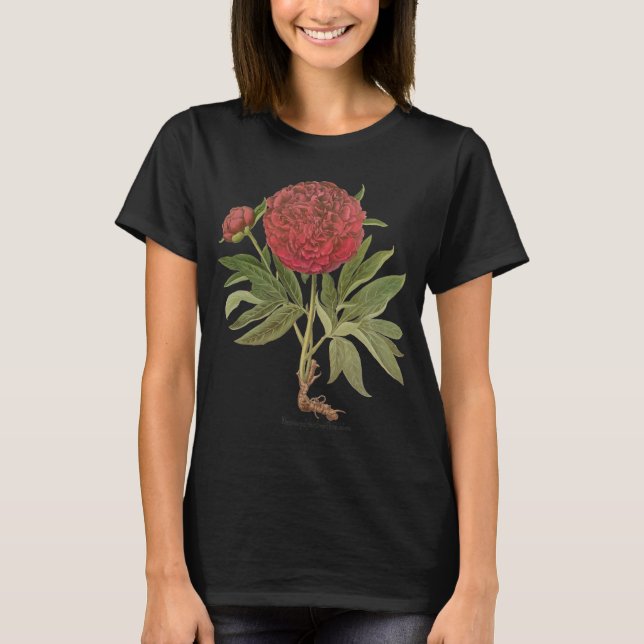 Camiseta Vintage Peonies, Peony Flowers de Basilius Besler (Frente)