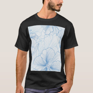 Camiseta Vintage Peony: Padrão Floral Sem Costura