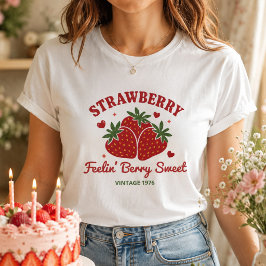 Camiseta Vintage Personalizada de Morango de Anive