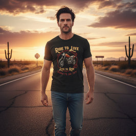 Camiseta Vintage personalizável Dallas Tx. Ride to Live Ret