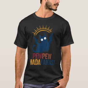 Camiseta Vintage Pewpew Madafakas Cat Pew Guerras Loucas
