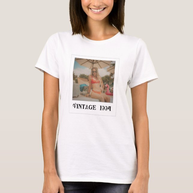 Camiseta Vintage Photo & Year Nostalgic Birthday (Frente)