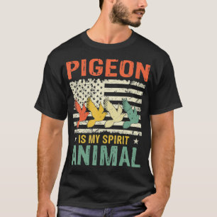 Camiseta Vintage Pigeon É Minha Bandeira Animal Americana