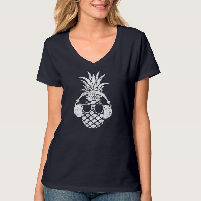 Camiseta Vintage Pineapple Havaiana Aloha Beach Fruta Cockt (Frente)
