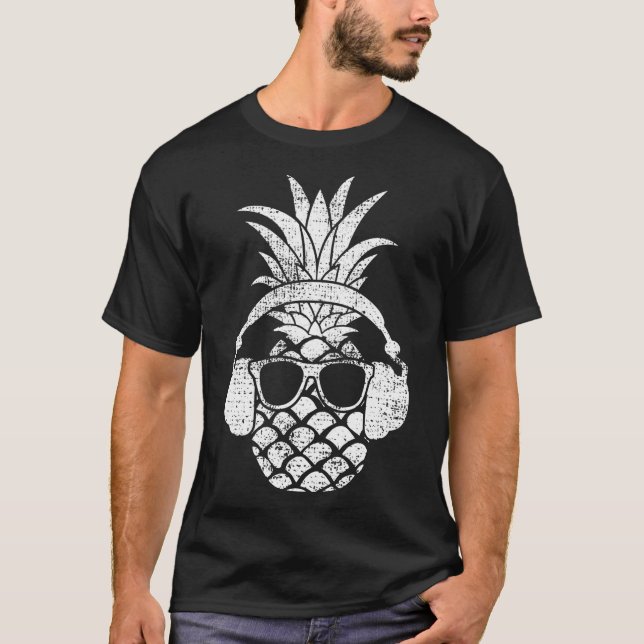 Camiseta Vintage Pineapple Havaiana Aloha Beach Fruta Cockt (Frente)