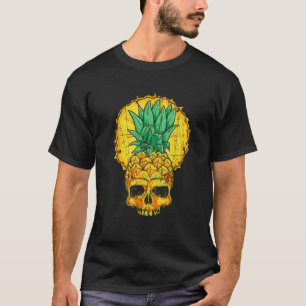 Camiseta Vintage Pineapple Skull Funny Summer Fest Lo