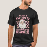 Camiseta Vintage Pink Christmas Santas Favorita Technology<br><div class="desc">Vintage Pink Christmas Santas Favorita Professora de Tecnologia Longa Capa</div>