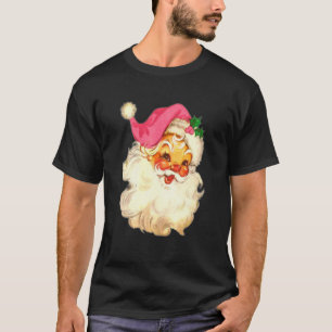 Camiseta Vintage Pink Papai Noel Rosa Design de Natal