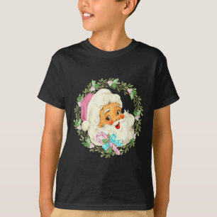 Camiseta Vintage Pink Papai Noel Rosa Design de Natal