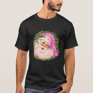 Camiseta Vintage Pink Papai Noel Rosa Design de Natal