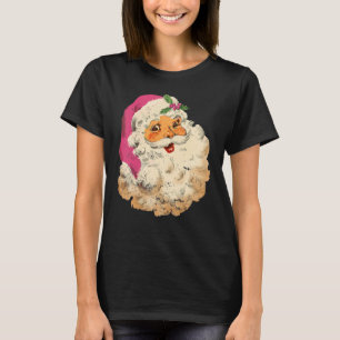 Camiseta Vintage Pink Papai Noel Rosa Design de Natal