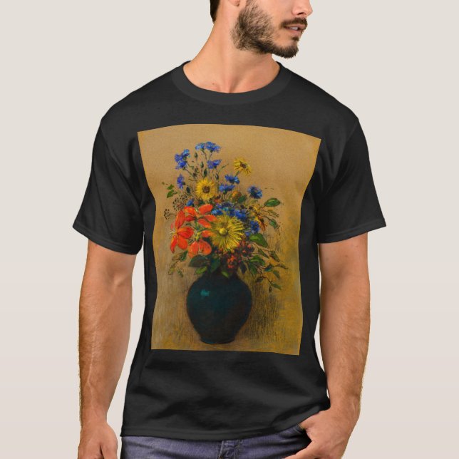 Camiseta Vintage pintando flores silvestres (Frente)