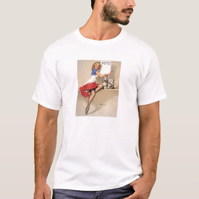 Camiseta Vintage Pinup, Vote (Frente)
