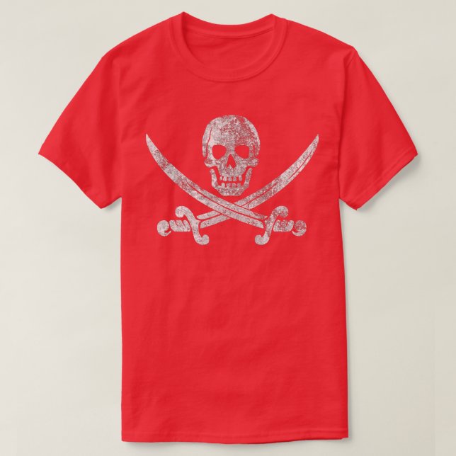 Camiseta Vintage Pirate Skull (Frente do Design)
