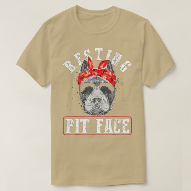 Camiseta Vintage Pitbull Resting FaceEngraçado Pitbull Love (Frente do Design)