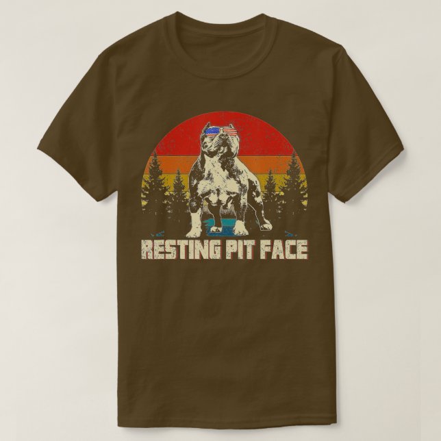 Camiseta Vintage Pitbull Resting Pit FaceFunny Pitbull Love (Frente do Design)
