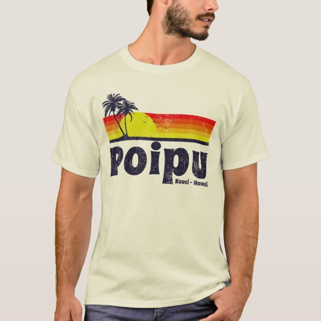 Camiseta Vintage Poipu Kauai Havaí (Frente)