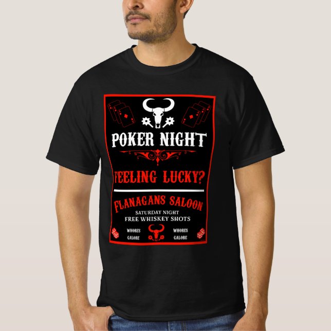Camiseta Vintage Poker Night Poster (Frente)