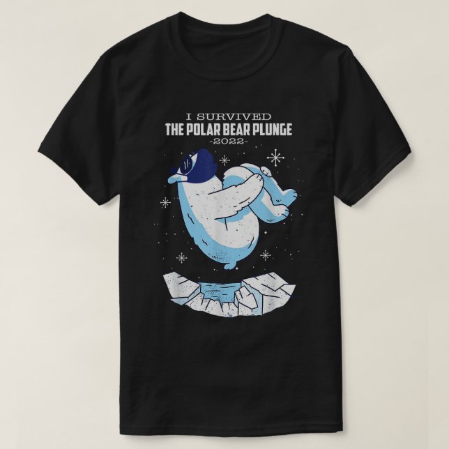 Camiseta Vintage Polar Bear Plunge Com FaceMask (Frente do Design)