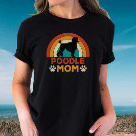 Camiseta Vintage Poodle Dog Mãe Sunset