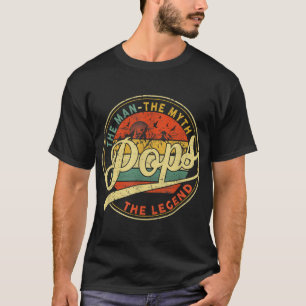 Camiseta Vintage Pop Man Myth Legend Pai Grandpa Gift Id