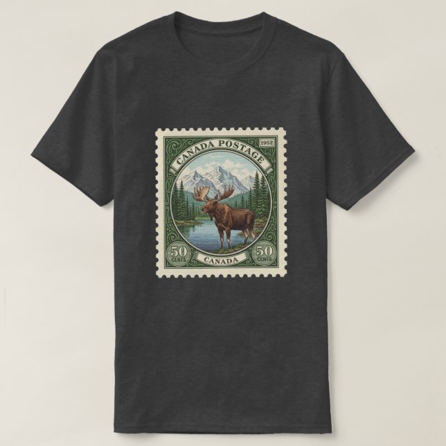 Camiseta Vintage Postage Stamp Canadá (Frente do Design)
