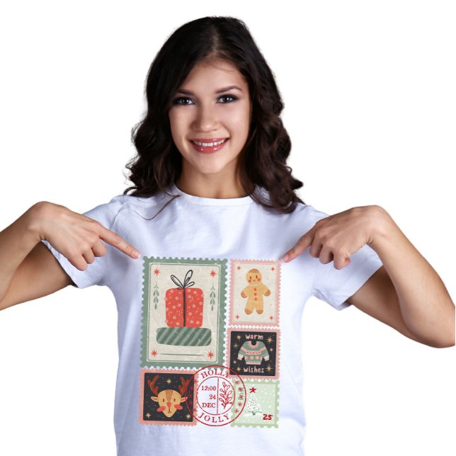 Camiseta Vintage Postage Stamp Christmas Icon  (Criador carregado)