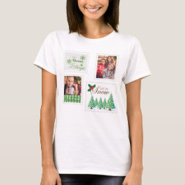 Camiseta Vintage Postage Stamps 2 Family Foto Natal