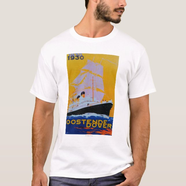 Camiseta Vintage PosterEurope de Oostende Dôvar (Frente)