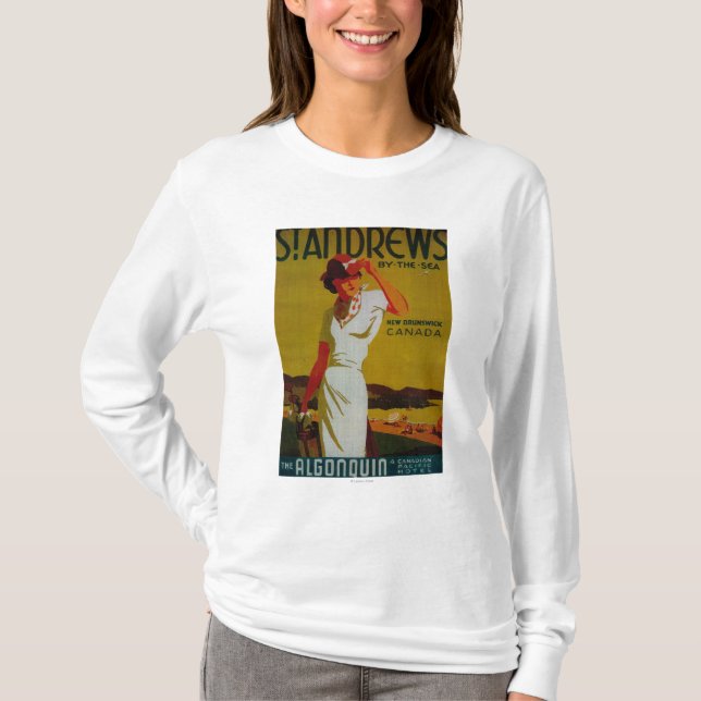 Camiseta Vintage PosterEurope do Algonquin de St Andrews (Frente)