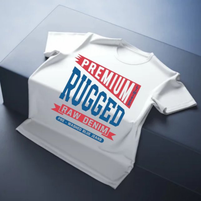 Camiseta Vintage Premium Raw denim varsity (Criador carregado)