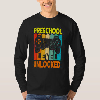 Camiseta Vintage Preschool Level Unlocked 1st Day Of School