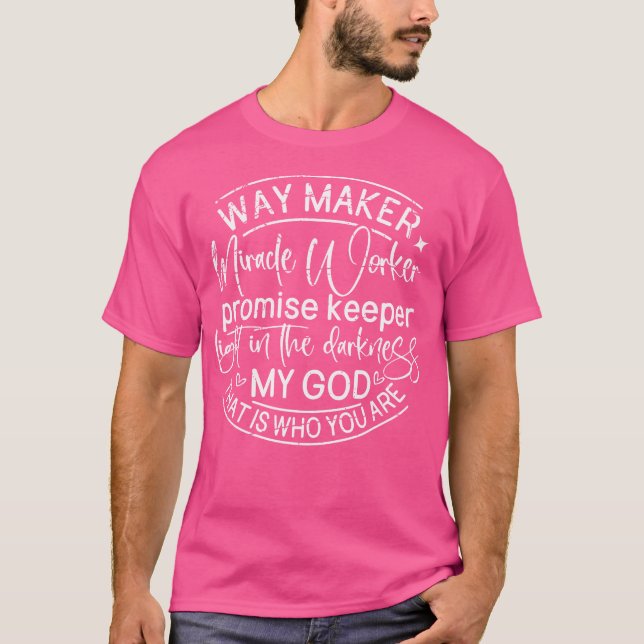 Camiseta Vintage Profetic Verse Waymaker Christian Jesus W (Frente)
