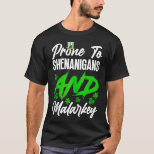 Camiseta Vintage Prone Para Shenanigans E Clovers Malarkey