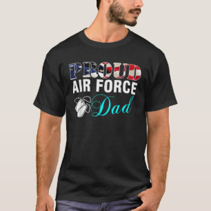 Camiseta Vintage Proud Air Force Pai Com Bandeira Americana