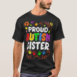 Camiseta Vintage Proud Autismo Irmã Quebra-cabeça Autismo A