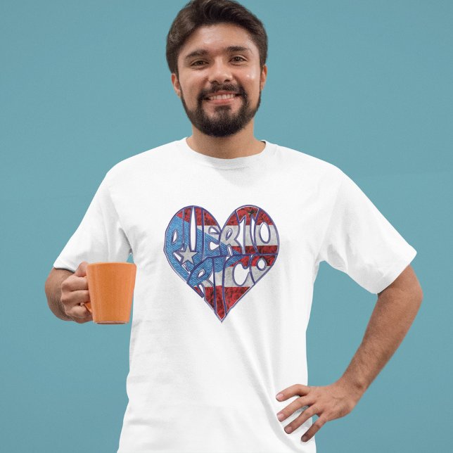Camiseta Vintage Puerto Rico Flag Boricua Heart (Vintage Puerto Rico Flag Boricua Heart T-Shirt)