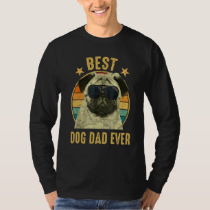 Camiseta Vintage Pug Pai Óculos Melhor Pai De Cachorro Nunc