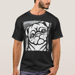 Camiseta Vintage Pug Para Crianças Homens 