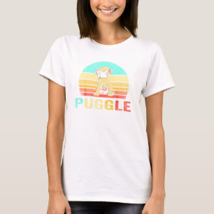 Camiseta Vintage Puggle Dog Sunset