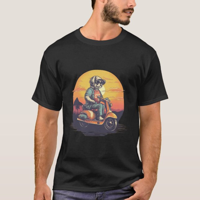 Camiseta Vintage Puppy Ride a Scooper T-shirt (Frente)