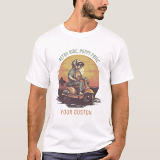 Camiseta Vintage Puppy Ride a Scooper T-shirt