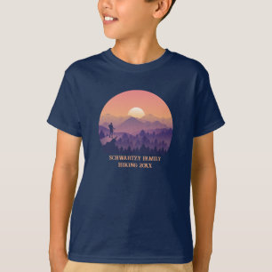 Camiseta Vintage Púrpura Amarelo Hike Sunset