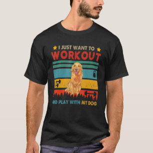 Camiseta Vintage Quero Malhar E Brincar Com Meu Retriever D