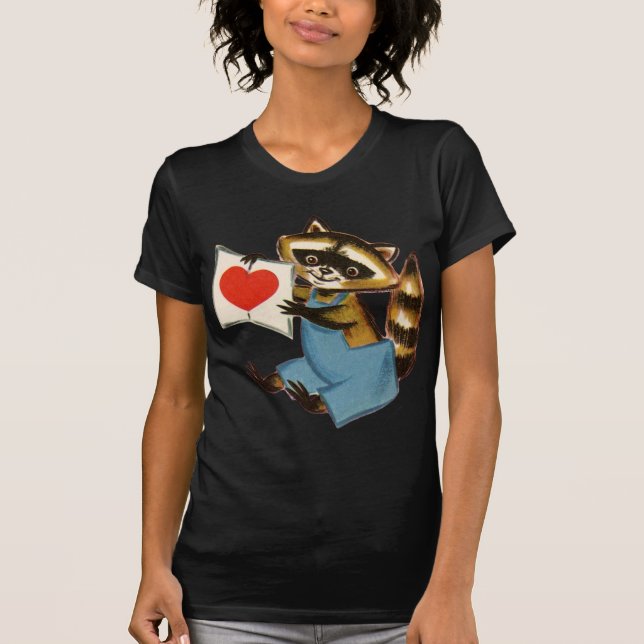 Camiseta Vintage Raccoon Love (Frente)