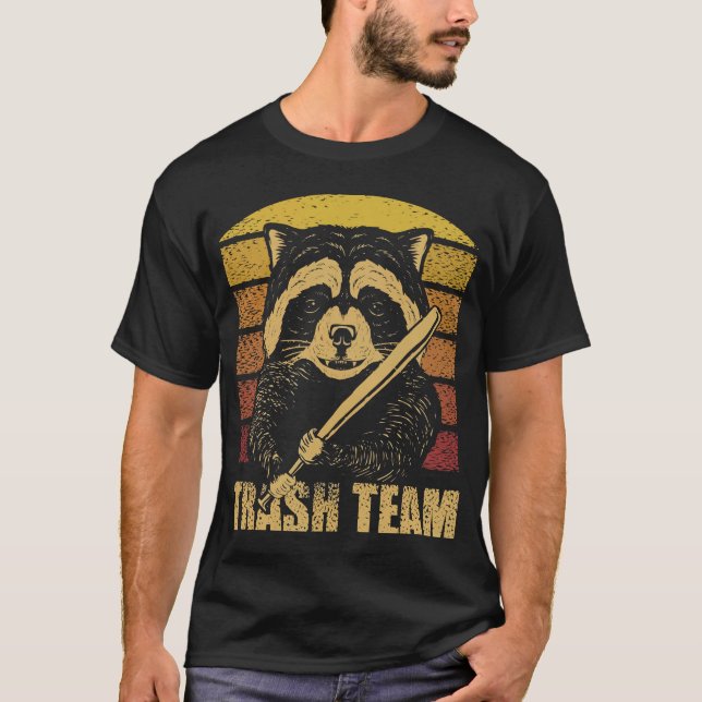 Camiseta Vintage Raccoon Trash Team Panda Lovers Gi (Frente)
