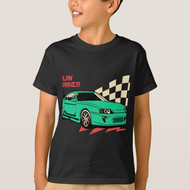 Camiseta Vintage race car custome nome T-Shirt (Frente)