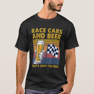 Camiseta Vintage Race Cars Checkered Flag Beer É Por Isso Q