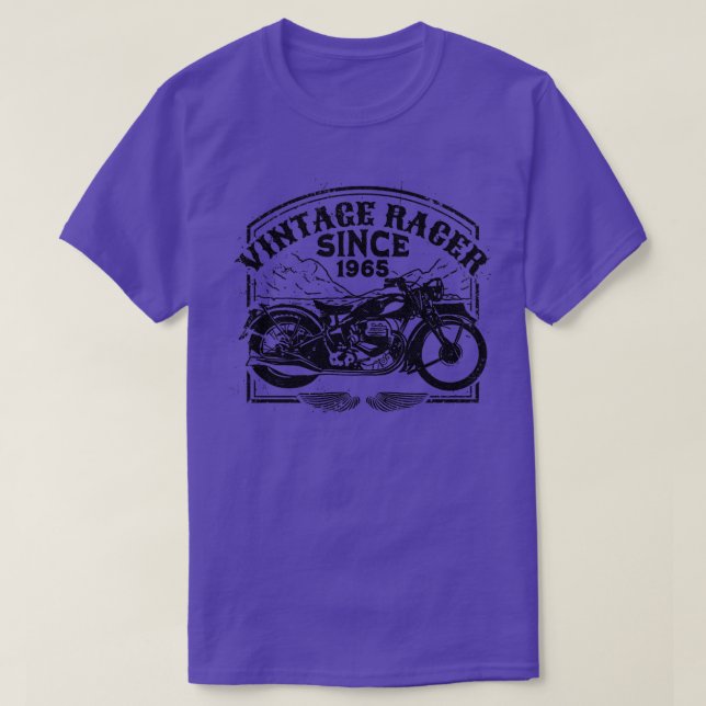 Camiseta Vintage Racer Desde 1965, Motorcyc (Frente do Design)